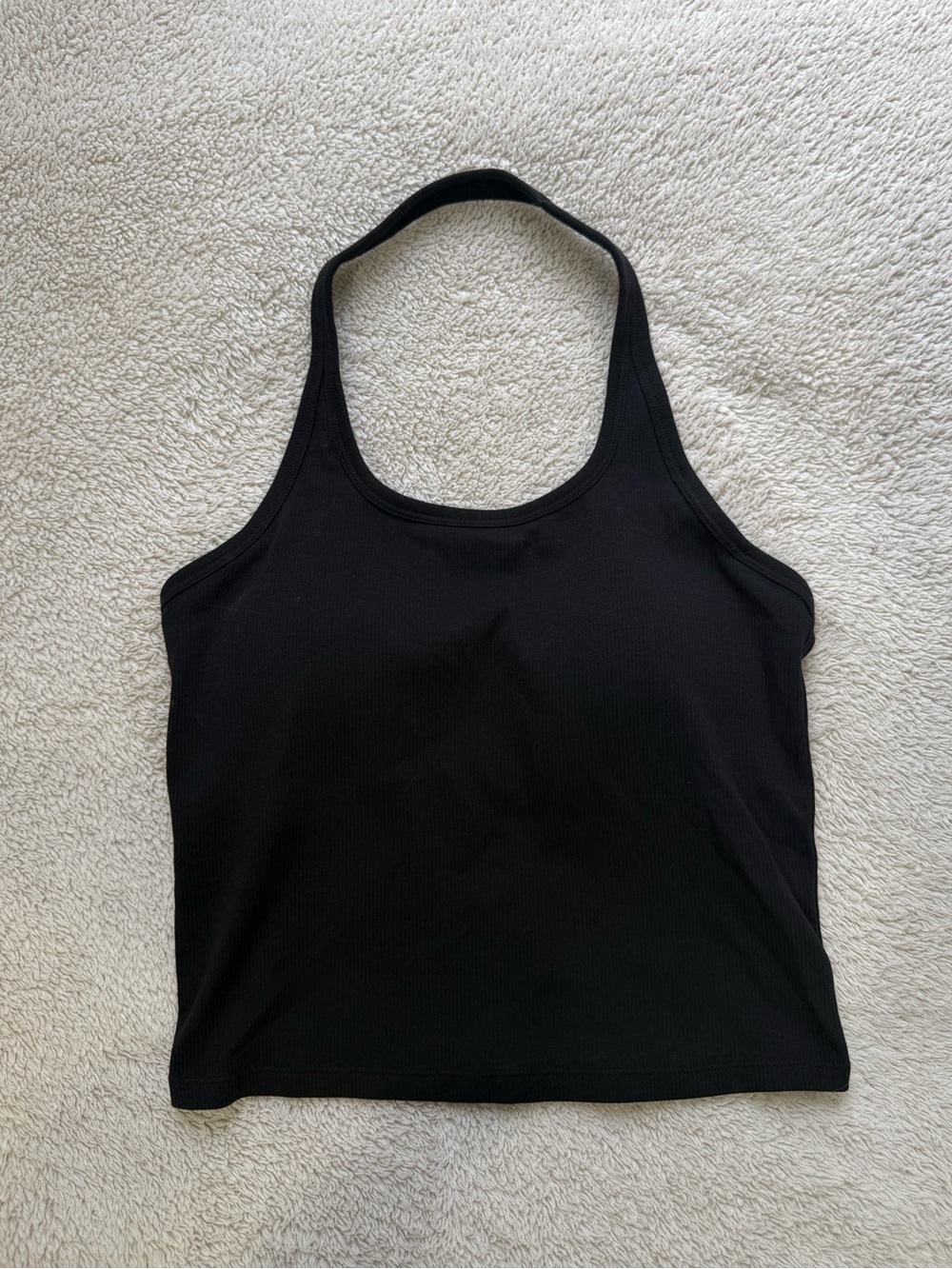 Uniqlo Ribbed Halter Bra Top - black